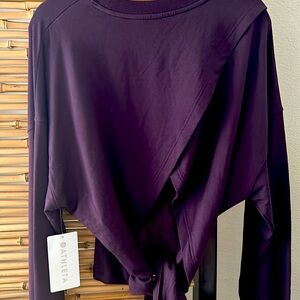 NWT Athleta Tie Back Purple Sweatshirt size XL